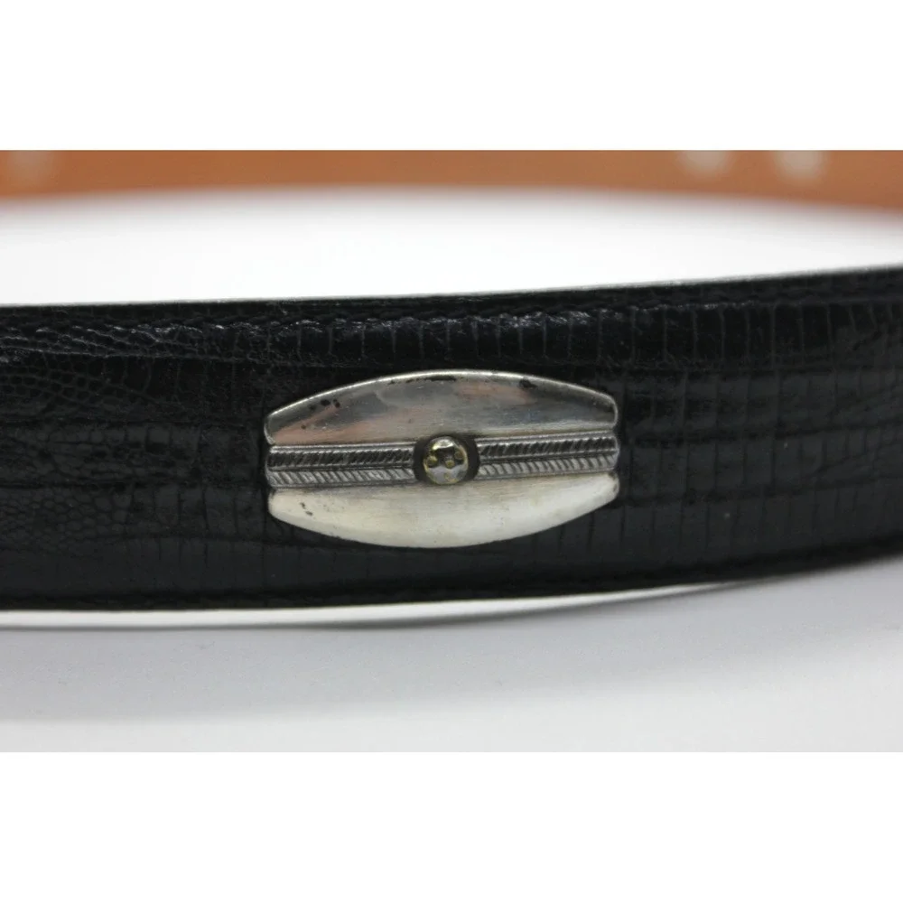 Bill Adler Studio‎ Western Ranger Belt Black Lizard Embossed Leather Mens 38